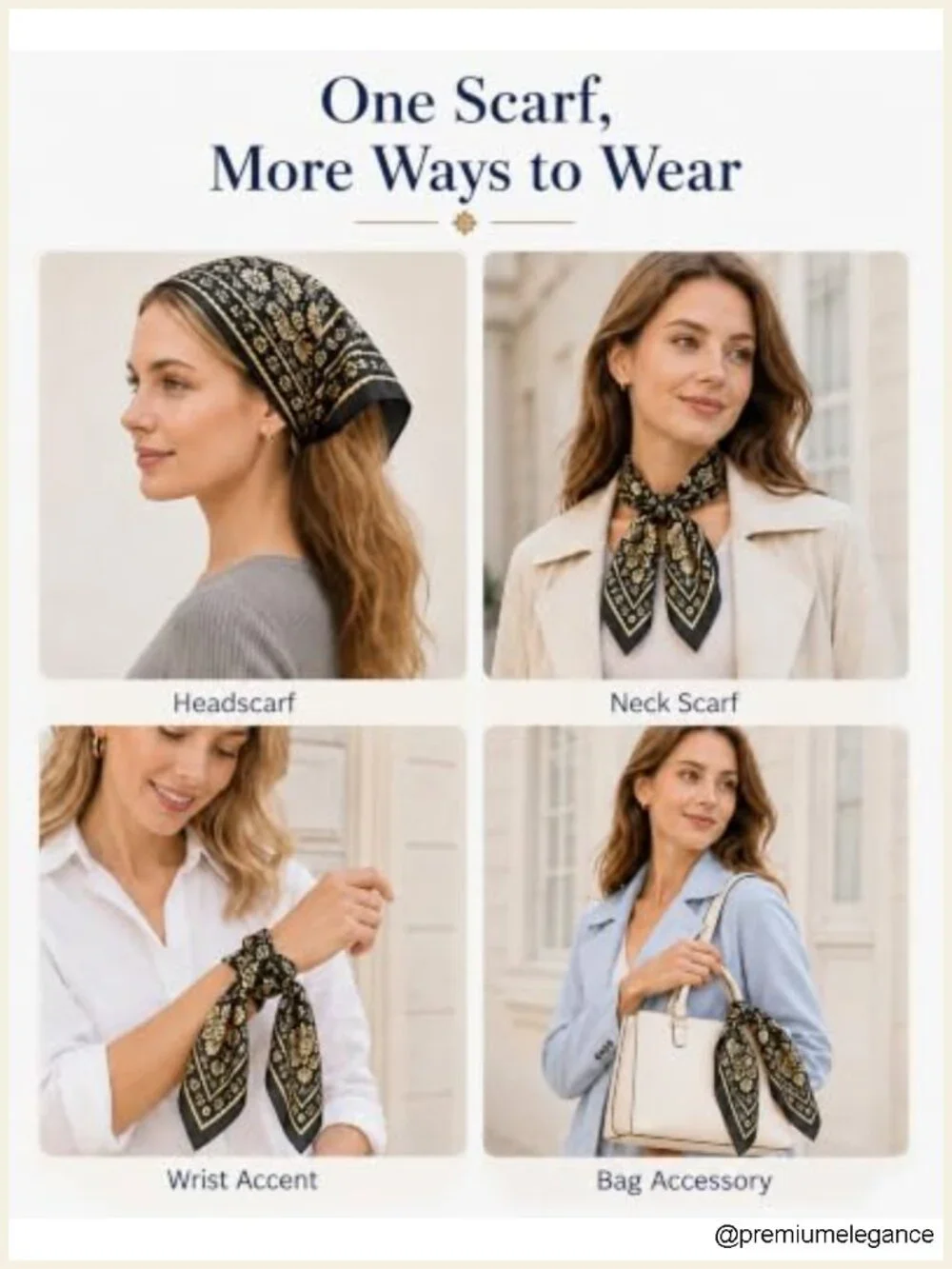 Satin Silk-Like Square Scarf for Women, 27.5 Inch Neck Scarf, Hair Scarf,
